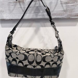 Coach Black and Gray legacy  Signature C mini Shoulder Bag!